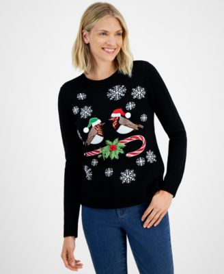 Holiday Lane - Women's Merry Robins Crewneck Sweater
