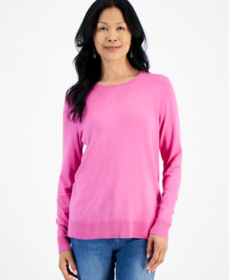 Style & Co - Women's Striped Crewneck Long-Sleeve Sweater,