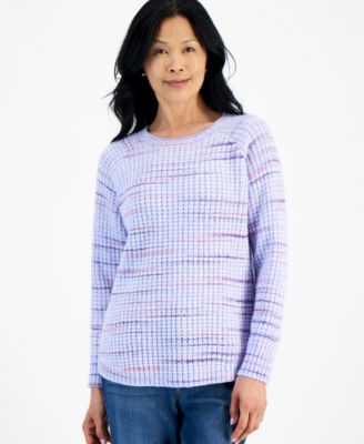 Style & Co - Women's Waffle Space-Dye Sweater