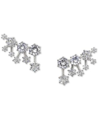 Eliot Danori - Rhodium-Plated Cubic Zirconia Climber Earrings