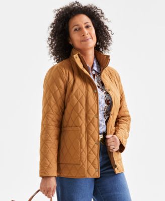Style & Co - Petite Quilted Stand-Collar Jacket
