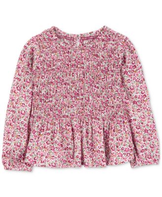 Carter's - Toddler Girls Floral-Print Smocked Top