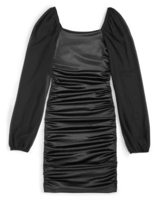 With Jules - Big Girls Long-Sleeve Ruched Dress