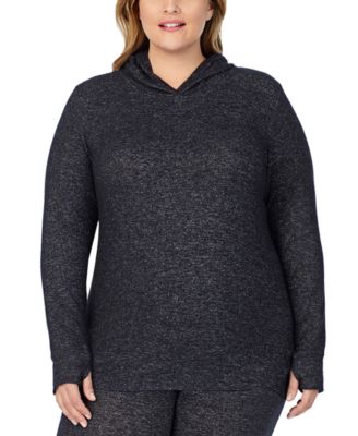 Cuddl Duds - Plus Size SoftKnit Long-Sleeve Tunic Hoodie
