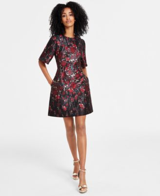 Vince Camuto - Petite Brocade Fit & Flare Dress