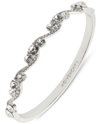 Givenchy - Silver-Tone Crystal Scroll Bangle Bracelet