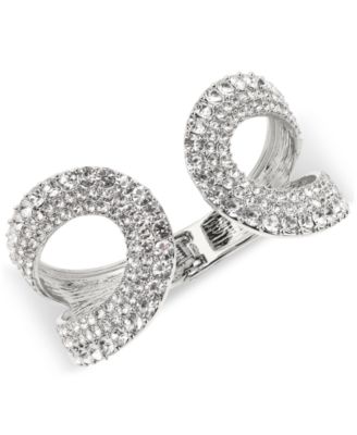 I.N.C. International Concepts - Silver-Tone Crystal Open Cuff Bracelet