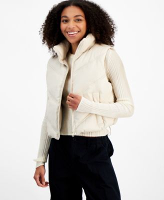 Madden Girl - Juniors' Zip-Front Fleece-Lined Puffer Vest