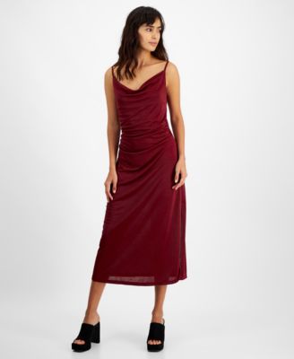 Bar III - Women's Cowlneck Sleeveless Midi Dress
