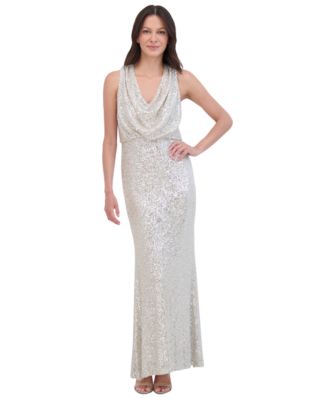 Eliza J - Women's Sequined Cowlneck Gown