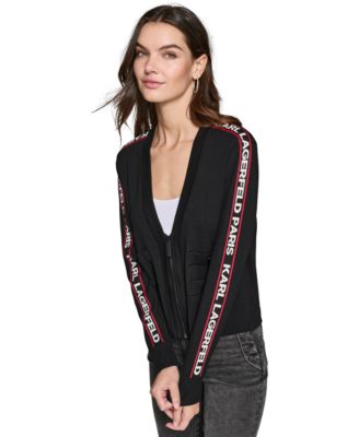 KARL LAGERFELD PARIS - Women's Logo Boyfriend Cardigan