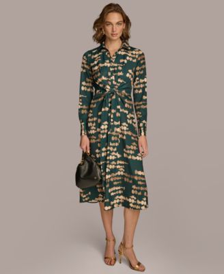 Donna Karan New York - Women's Printed Twist-Front Shirtdress