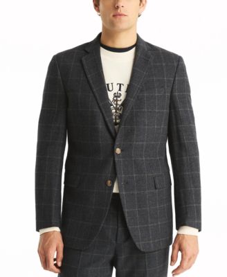 Nautica - Men's Regular-Fit Windowpane Check Flannel Blazer
