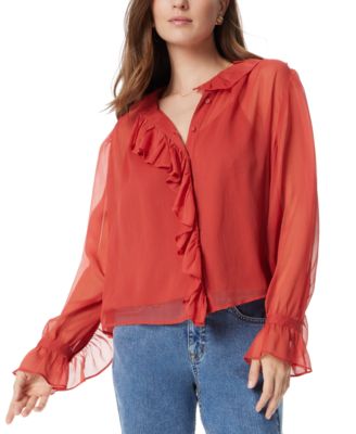 Sam Edelman - Women's Ruffle-Trim Button-Front Blouse