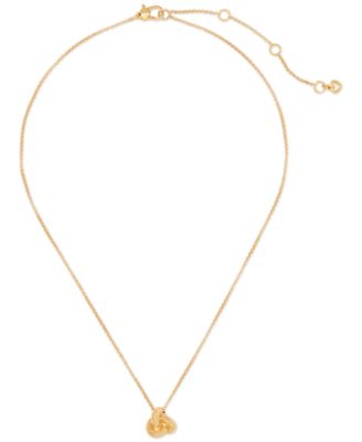 kate spade new york - Polished Love Knot Pendant Necklace, 16" + 3" extender