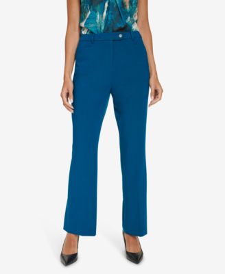 Calvin Klein - Petite Mid Rise Straight Leg Pants