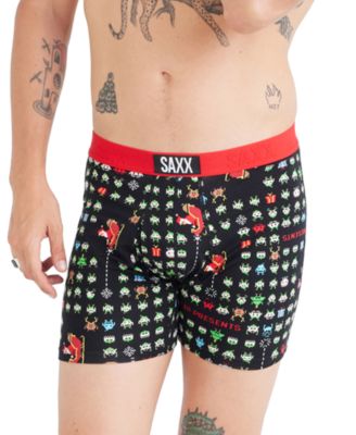 SAXX - Men's Ultra Super Soft Relaxed-Fit Moisture-Wicking Holiday Printed Boxer Briefs