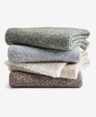 Hotel Collection - Brushed Herringbone Throw, 50" x 60"