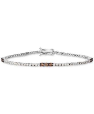 Le Vian - Nude Diamond & Chocolate Diamond Station Tennis Bracelet (1-5/8 ct. t.w.) in 14k White Gold