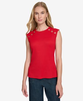 Tommy Hilfiger - Women's Button-Trim Sleeveless Top