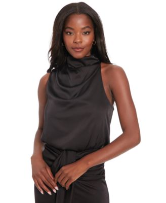 Muse - Women's Draped Cowlneck Charmeuse Top