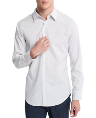 Calvin Klein - Men's Slim-Fit Stretch Grid-Print Button-Down Shirt