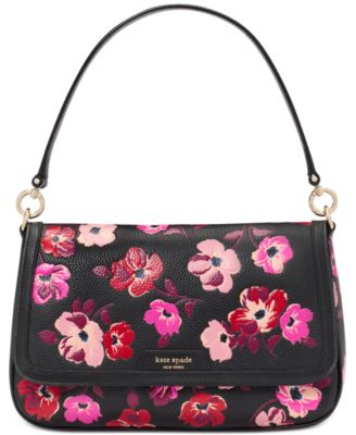 kate spade new york - Hudson Fall Poppies Leather Flap Shoulder Bag