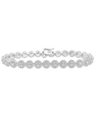 Wrapped in Love - Diamond Halo Tennis Bracelet (5 ct. t.w.) in 14k White Gold