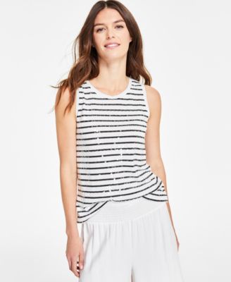 Vince Camuto - Women's Sequined Striped Tank Top