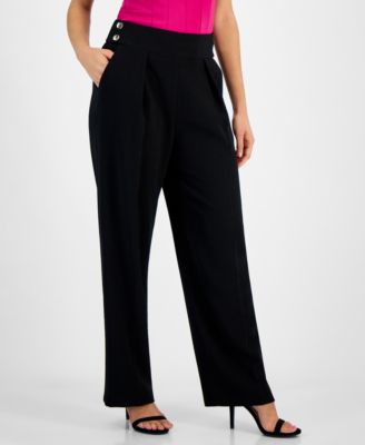 Bar III - Women's Crepe Pull-On High-Rise Pants