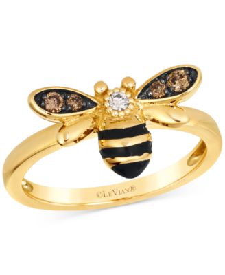 Le Vian - Chocolate Diamond & Nude Diamond Honeybee Ring (1/8 ct. t.w.) in 14k Gold