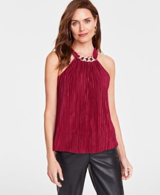 I.N.C. International Concepts - Women's Chain-Trim Halter Top, Created for Macy's