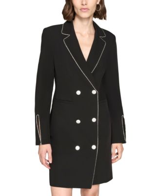 KARL LAGERFELD PARIS - Women's Rhinestone-Trim Tuxedo Dress