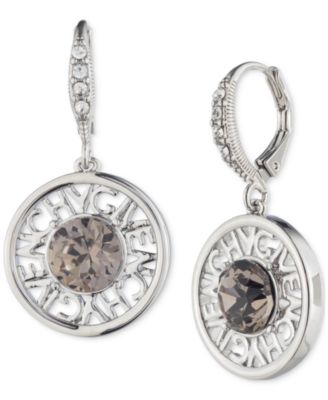 Givenchy - Crystal Logo-Frame Coin Drop Earrings