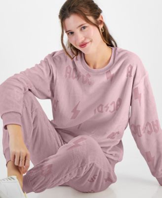 Love Tribe - Juniors' AC/DC Embossed Velour Sweatshirt