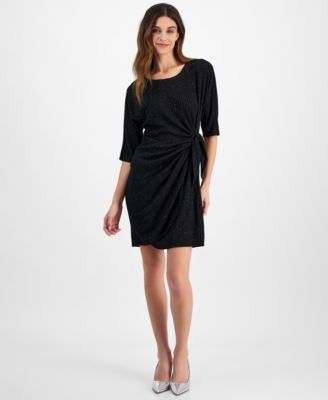 Robbie Bee - Petite Glitter Side-Knot Dress