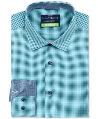 ConStruct - Men's Slim-Fit Gingham Dress Shirt