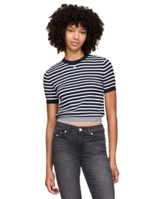 Tommy Jeans - Women's Essential Striped Short-Sleeve Sweater