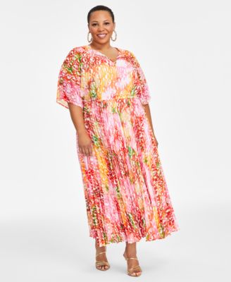 I.N.C. International Concepts - Plus Size Printed Pleated Maxi Dress