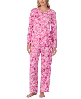 Ellen Tracy - Women's Jersey Long-Sleeve Pajama Coat Set
