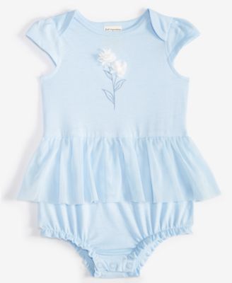 First Impressions - Baby Girls Tulle Flower Skirted Sunsuit