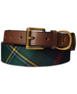 Polo Ralph Lauren - Men's Leather-Trim Plaid Belt