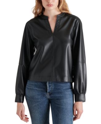 Steve Madden - Women's Jayna Faux-Leather Top