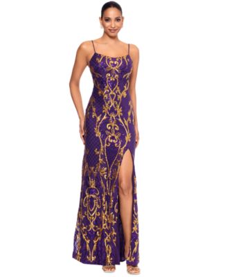 Betsy & Adam - Women's Sequined Patterned Gown