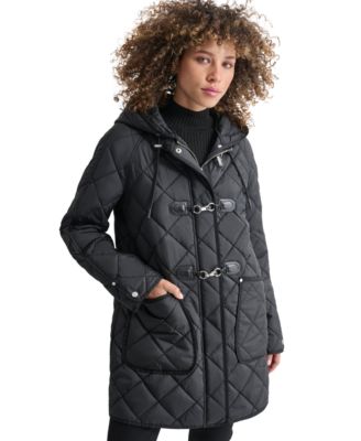 DKNY - Women's Hooded Toggle Quilted Coat