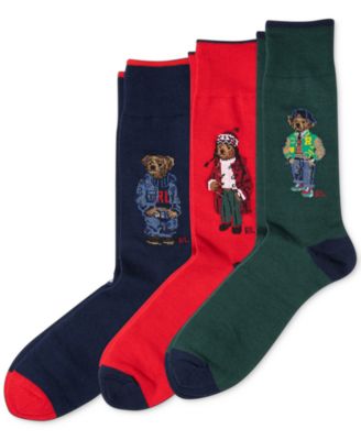 Polo Ralph Lauren - Men's 3-Pk. Assorted Bears Slack Socks