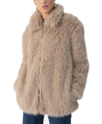Sanctuary - Women's Carmen Faux-Fur Spread-Collar Coat