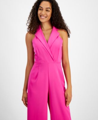 julia jordan - Women's Notched-Collar Jumpsuit