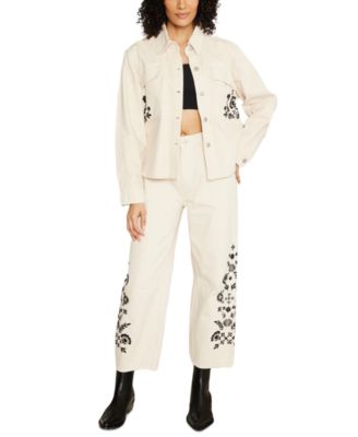 Driftwood - Women's Barbara Cotton Embroidered Barrel-Leg Jeans