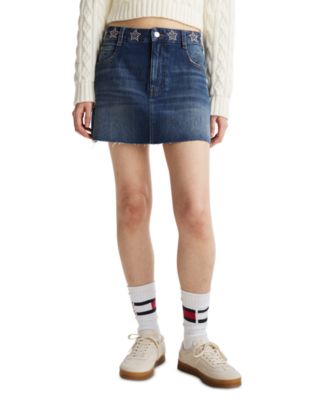 Tommy Jeans - Women's Cotton Studded Star Denim Mini Skirt